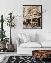 Load image into Gallery viewer, Tel Aviv print, falafel place poster, printable wall art, Tel Aviv Israel street, digital wall prints, street cafes photography, urban decor