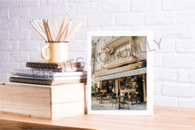 Load image into Gallery viewer, Tel Aviv print, falafel place poster, printable wall art, Tel Aviv Israel street, digital wall prints, street cafes photography, urban decor