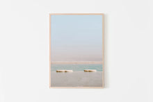Load image into Gallery viewer, A framed wall art print of the Dead Sea with turquoise water and floating salt crystals, capturing a serene landscape.