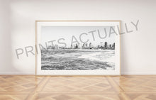 Cargar imagen en el visor de la galería, Impresión del horizonte de Tel Aviv, arte de pared imprimible en blanco y negro, paisaje de Israel
