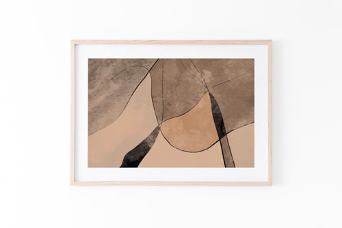 Abstract print, printable wall art, office art, brown neutral colors painting