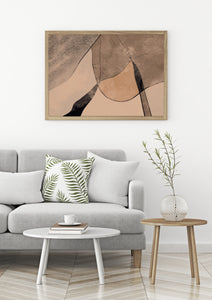 Abstract print, printable wall art, office art, minimalist print, brown neutral colors painting