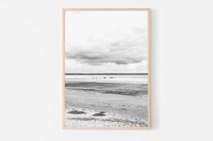 Impresión de marea baja, Mont Saint Michel, Impresiones de arte para pared imprimibles