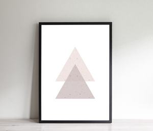 Terrazzo Triangles Pink Poster, Geometric Print, Contemporary Wall Print - prints-actually