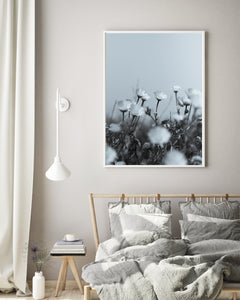 תמונה לקיר של פרחים בשחור לבן, פרינט להדפסה