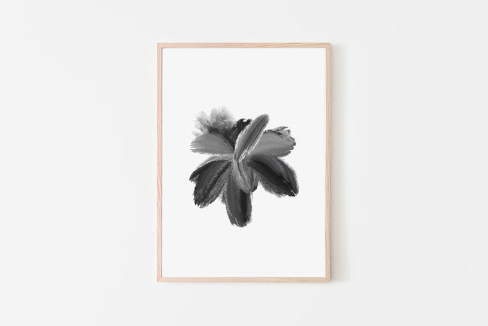 Abstract Print, Black and gray Brush Strokes, Printable Wall Art - prints-actually