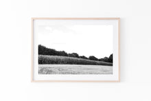 Load image into Gallery viewer, France Landscape Print, Printable Wall Art, Fields, Digital Prints, Nature photography, Neutral Decor, black and white poster, Gallery Wall