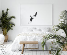 Load image into Gallery viewer, Black and White Bird Print, Animal Photography, Printable Wall Art, Bird in the Sky, home office Digital Wall Prints poster, living room art