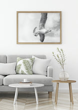 Load image into Gallery viewer, Flying Bird Print, Black and White Photography, Printable Wall Art, Bird in the Sky, animal, Digital Wall Prints poster, living room art