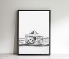 Load image into Gallery viewer, Carousel in Tel Aviv wall print, black and white printable wall art
