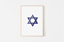 Load image into Gallery viewer, תמונה לקיר של מגן דוד בצבע כחול, פרינט להדפסה