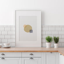 Load image into Gallery viewer, Abstract Print, Neutral Tone Poster, Circles, Gold Glitter Geometric Print - prints-actually