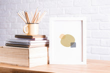 Load image into Gallery viewer, Abstract Print, Neutral Tone Poster, Circles, Gold Glitter Geometric Print - prints-actually