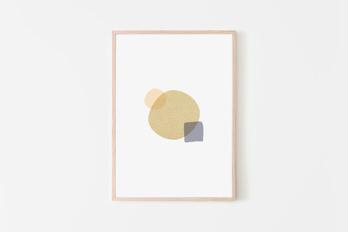 Abstract Print, Neutral Tone Poster, Circles, Gold Glitter Geometric Print - prints-actually