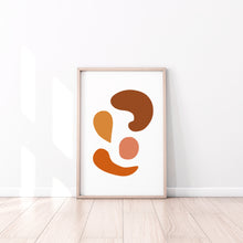 Load image into Gallery viewer, Neutral Abstract shapes Print, Abstract Burnt Orange brown wall print