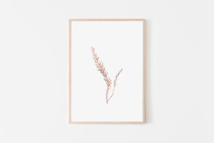 Brown branch print, plants wall art, minimalist decor - prints-actually