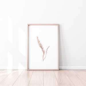 Brown branch print, plants wall art, minimalist decor - prints-actually