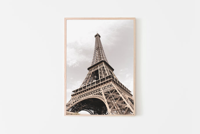 Eiffel tower bottom view print, printable wall art, Paris - prints-actually