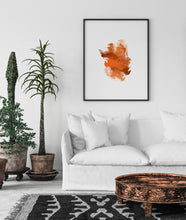 Load image into Gallery viewer, Neutral Abstract Watercolor Print, Abstract Burnt Orange Painting Wall Art