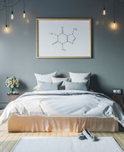 Load image into Gallery viewer, Caffeine Molecule print, Coffee lover gift, Molecule Poster, horizontal Wall Print - prints-actually