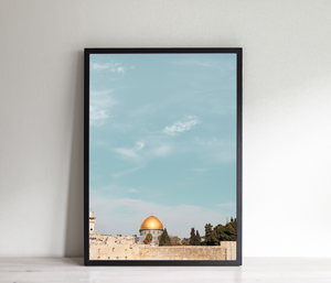 Dome of the rock print, printable wall art, Jerusalem landscape, Islamic decor