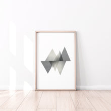 Load image into Gallery viewer, Abstract Print, Contemporary Wall Print, Dusty Gray Triangles Poster, Pantone - prints-actually
