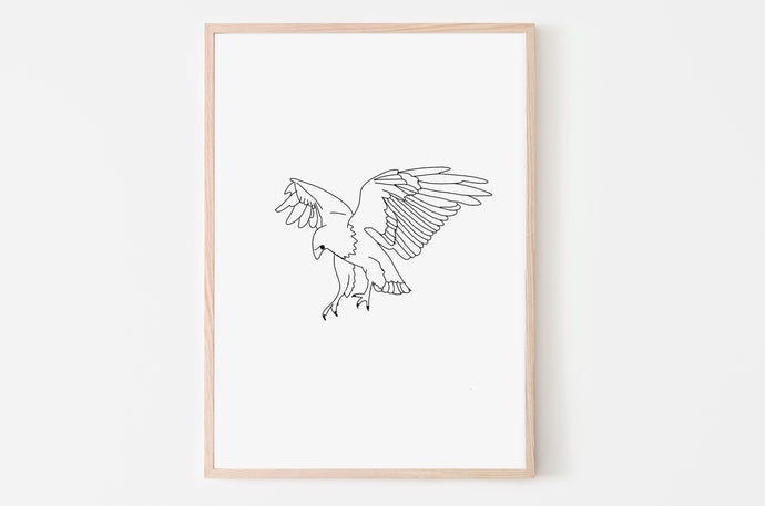 Eagle Print, Flying Eagle Wall Art, Eagle Line Art, Printable Wall Art, Wall Decor