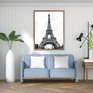 Black and white Eiffel tower print, printable wall art, Paris - prints-actually