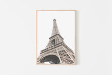 Load image into Gallery viewer, Eiffel tower bottom view print, printable wall art, brown print, Paris - prints-actually