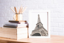 Load image into Gallery viewer, Eiffel tower bottom view print, printable wall art, brown print, Paris - prints-actually