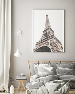 Eiffel tower bottom view print, printable wall art, brown print, Paris - prints-actually