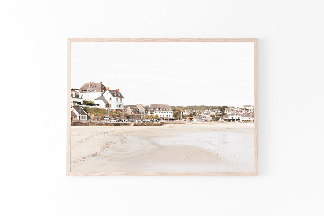 Beach town print, printable wall art, Brittany France photography, coastal decor - prints-actually