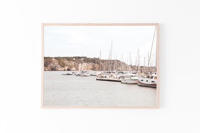 Sail boats print, printable wall art, Brittany France photography, brown decor - prints-actually