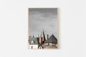 France castles Print, Printable Wall Art, Gray Decor, Gallery Wall - prints-actually