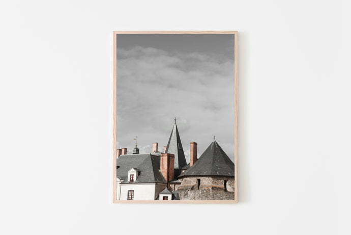 France Cottage Decor France castles Print, Printable Wall Art, Gray Decor, Gallery Wall - prints-actually