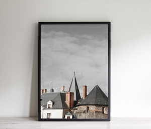 France castles Print, Printable Wall Art, Gray Decor, Gallery Wall - prints-actually