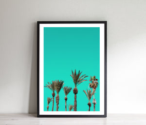 Printable wall art, Palm Trees and Turquoise Sky, digital prints - prints-actually