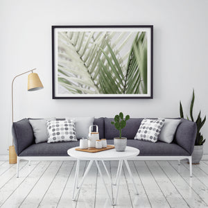Palm tree leaves print, printable wall art, green fronds, digital wall prints - prints-actually