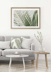 Palm tree leaves print, printable wall art, green fronds, digital wall prints - prints-actually