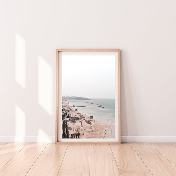 Waterfront print, printable wall art, Tel Aviv Israel landscape - prints-actually