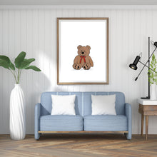 Load image into Gallery viewer, Teddy bear print, nursery decor, printable wall art, brown toy print - prints-actually
