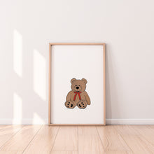 Load image into Gallery viewer, Teddy bear print, nursery decor, printable wall art, brown toy print - prints-actually