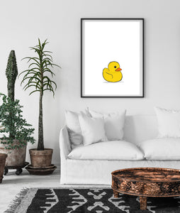Yellow rubber duck print, nursery decor, printable wall art, toy print - prints-actually