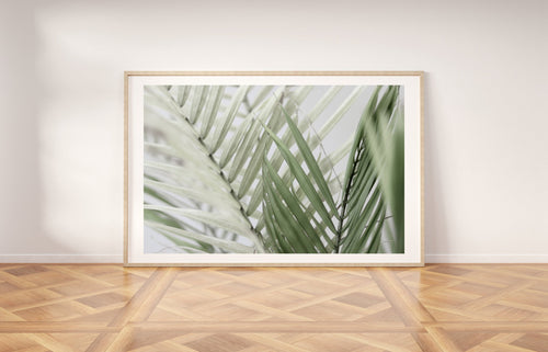 Palm tree leaves print, printable wall art, green fronds, digital wall prints - prints-actually