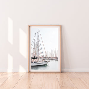 Sailing Boats Print, Printable Wall Art, Marina, Digital Prints, Nautical Wall Decor - prints-actually