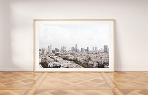 Rooftops skyline print, printable wall art, Tel Aviv Israel landscape - prints-actually