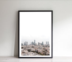 Skyline print, printable wall art, skies poster, Tel Aviv Israel landscape - prints-actually
