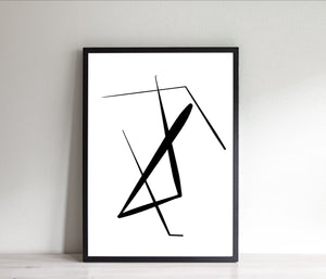 Abstract print, printable wall art, minimalist print, black and white modern art - prints-actually