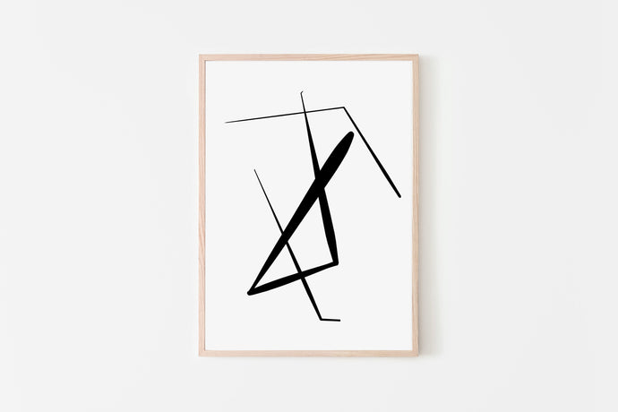 Abstract print, printable wall art, minimalist print, black and white modern art - prints-actually