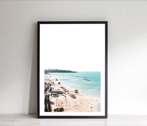 Beach print, printable wall art, Tel Aviv Israel landscape, digital wall photography - prints-actually